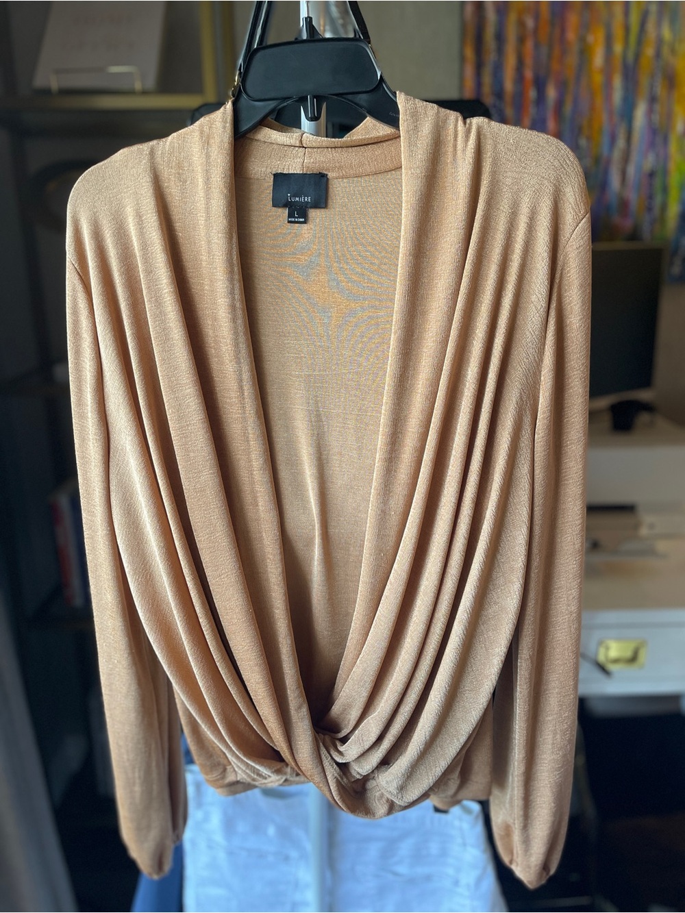 Sandstone Draped Front Women’s Top - perfect for layering